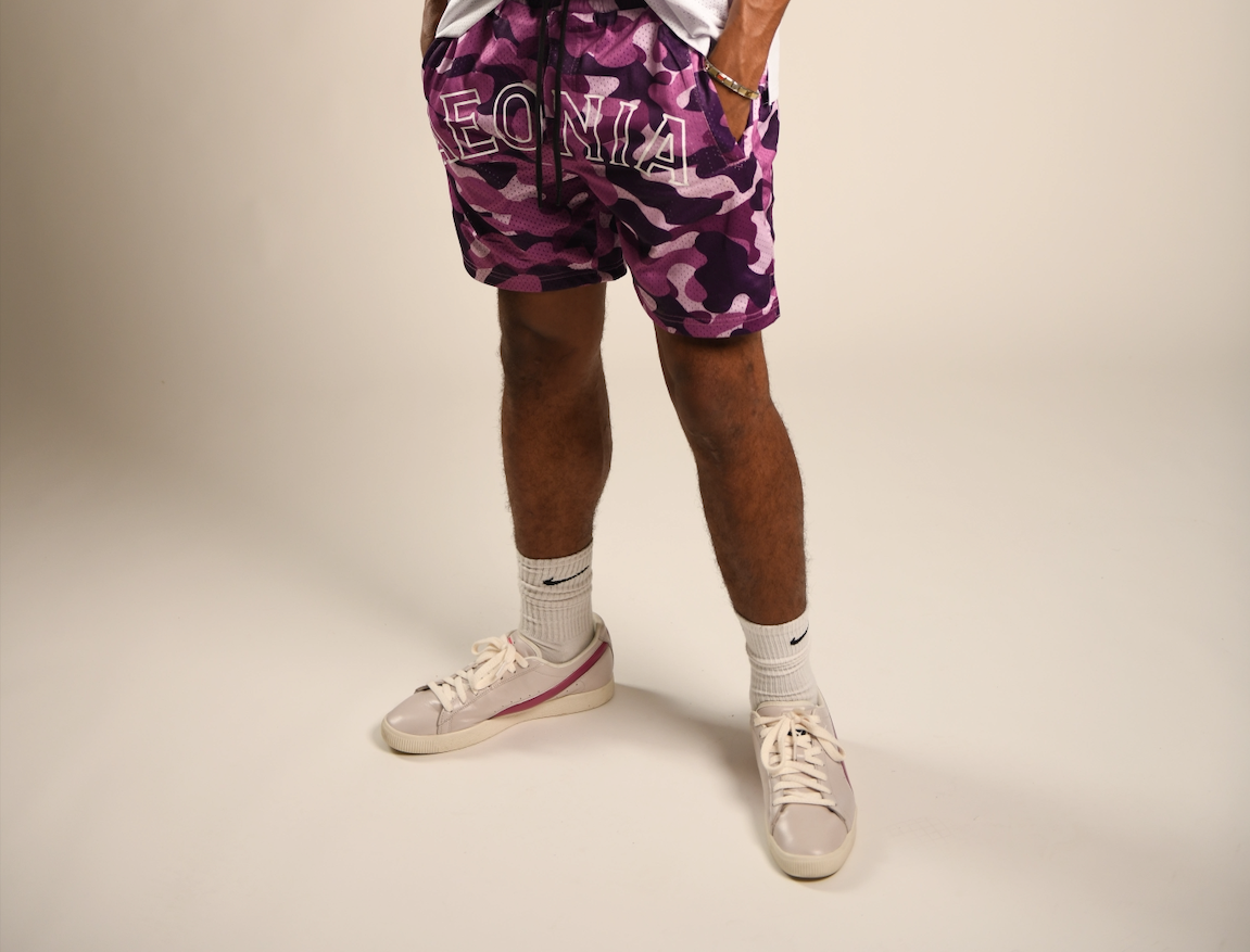 Mesh Purple Camoflage Aeonia Shorts