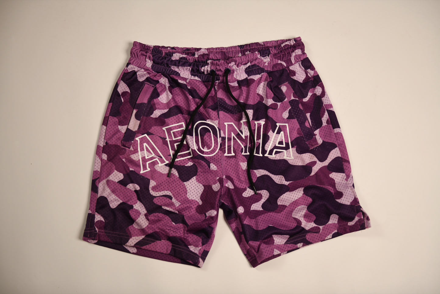 Mesh Purple Camoflage Aeonia Shorts