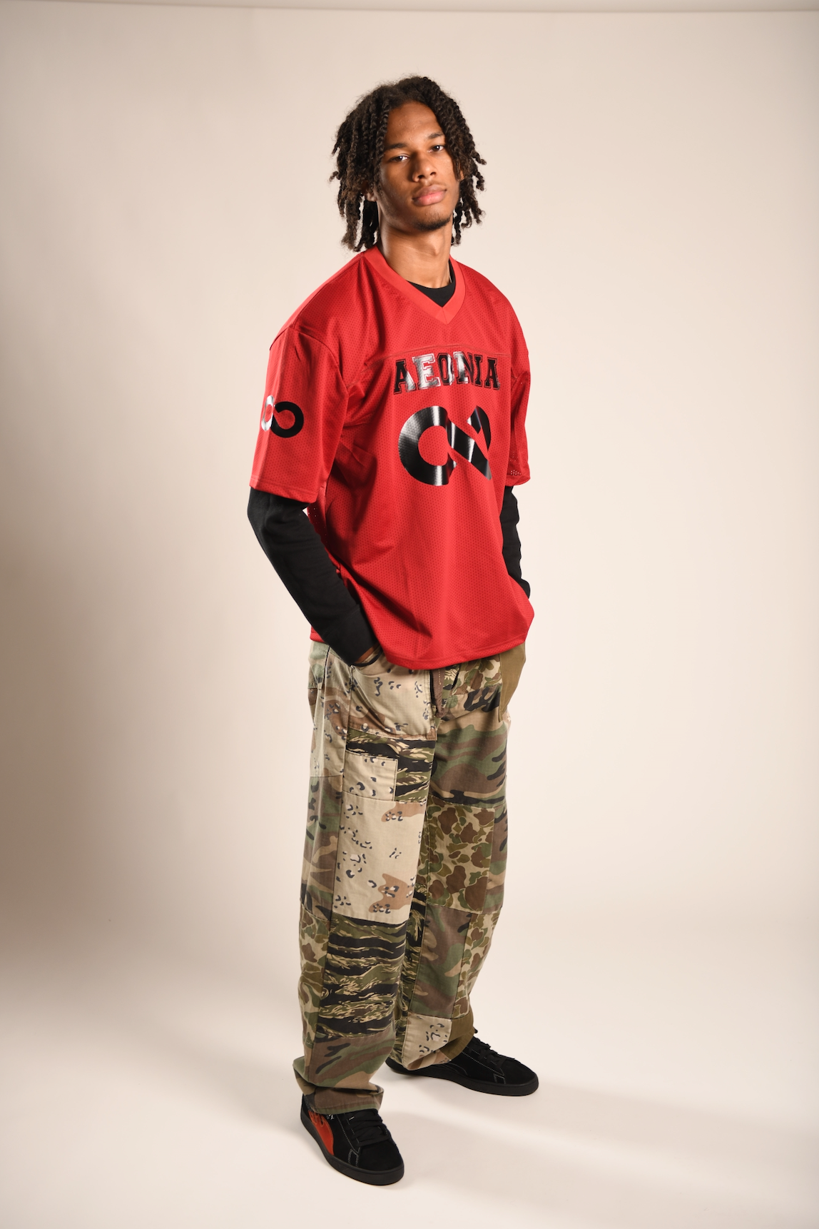 Red & Black Aeonia Box Jersey