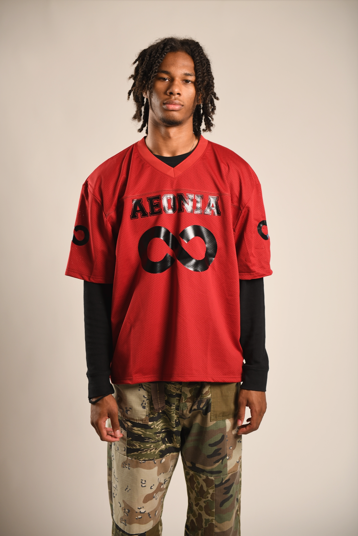 Red & Black Aeonia Box Jersey