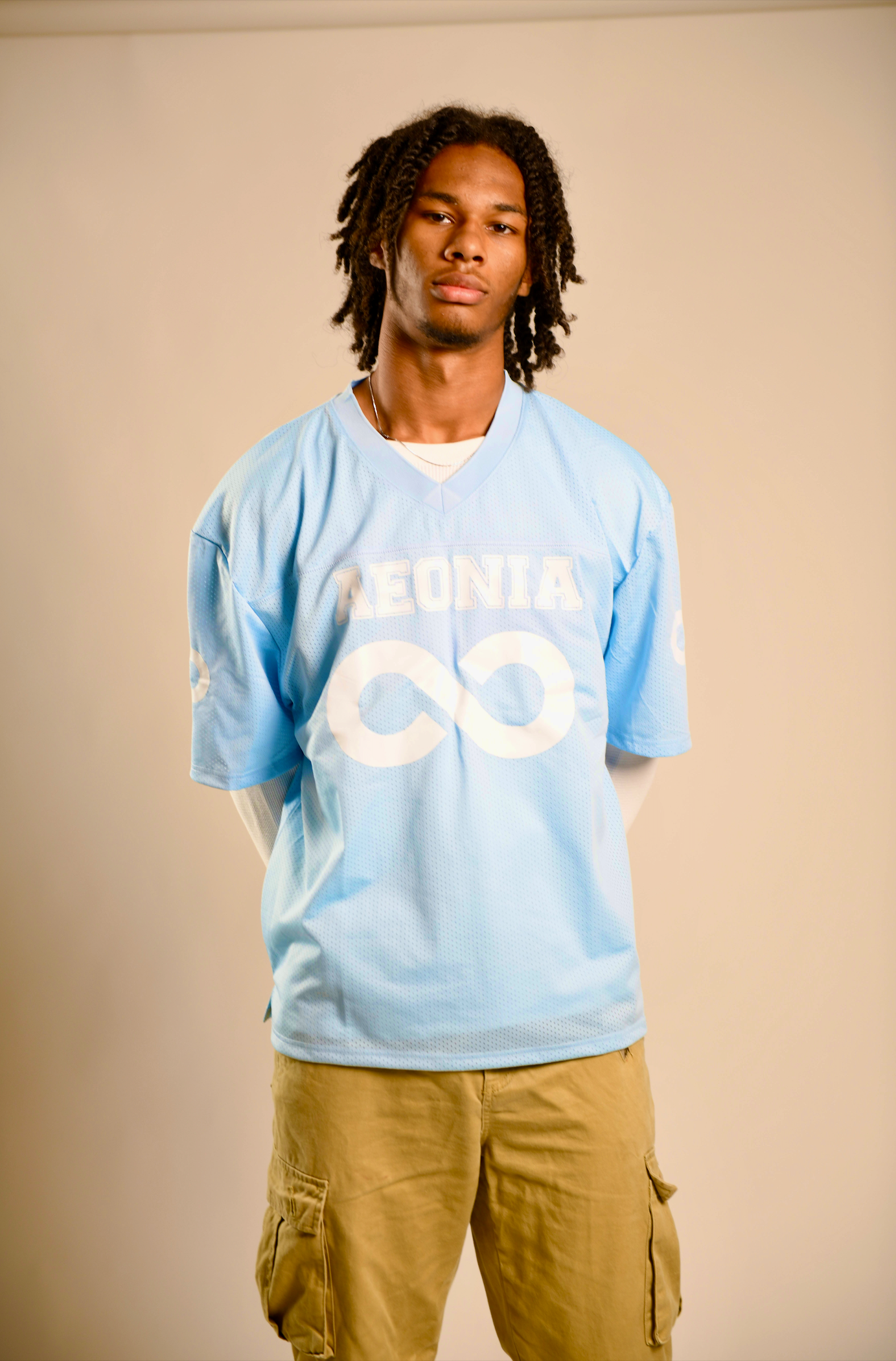 Baby Blue & White Aeonia Box Jersey