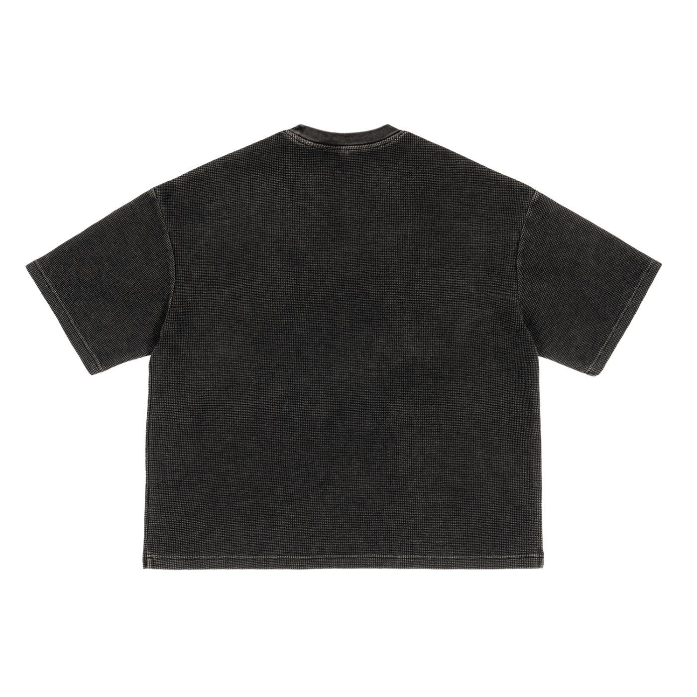 Ouroboros Waffle-Knit Boxy T-Shirt (Black)